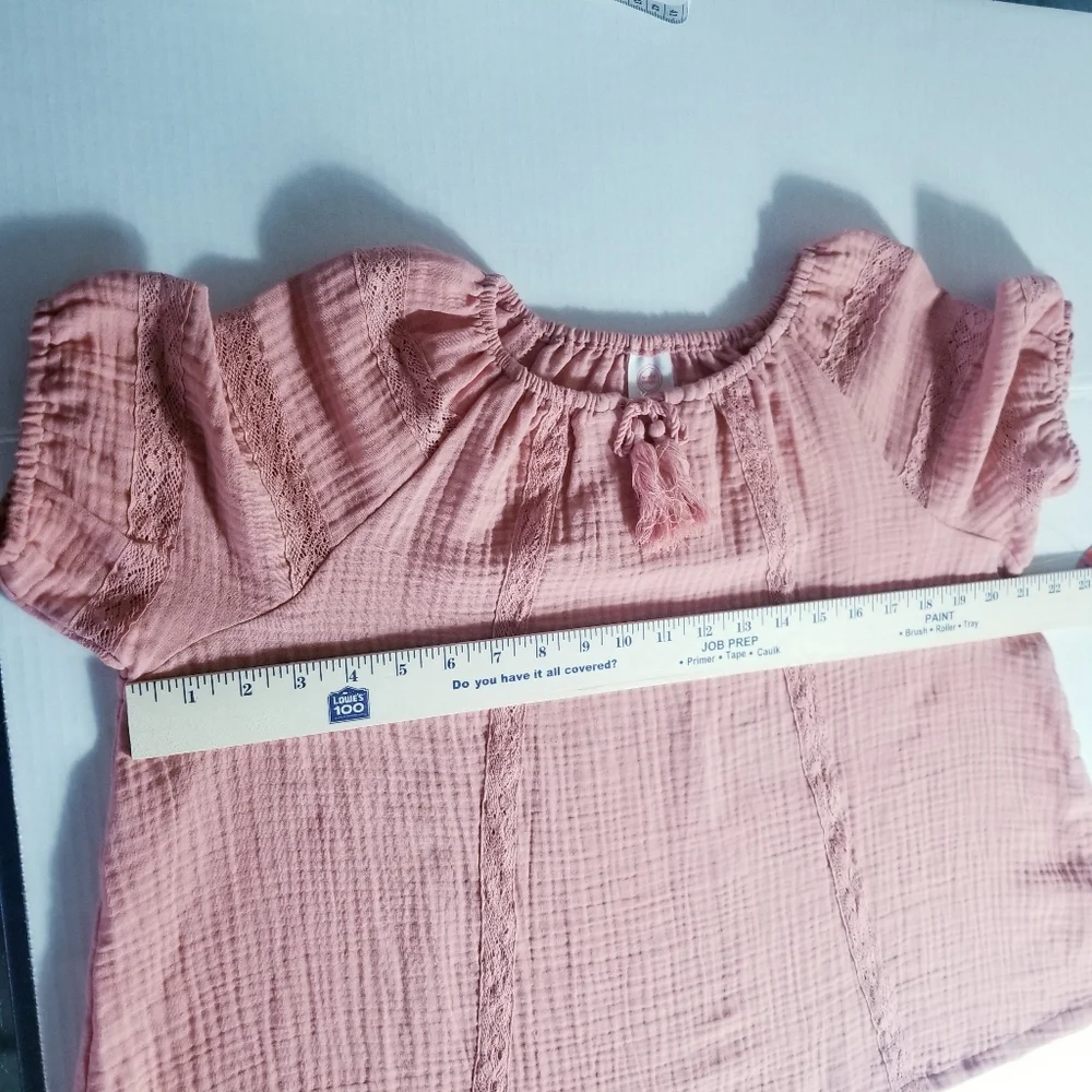 NWT WONDER NATION GIRLS XXL 18 ORANGISH PINKISH COLOR BOHO BLOUSE
